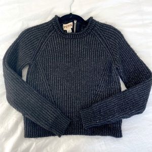NWOT Anthropologie PEPIN Cropped Pullover Sweater I’m Black/Grey XS